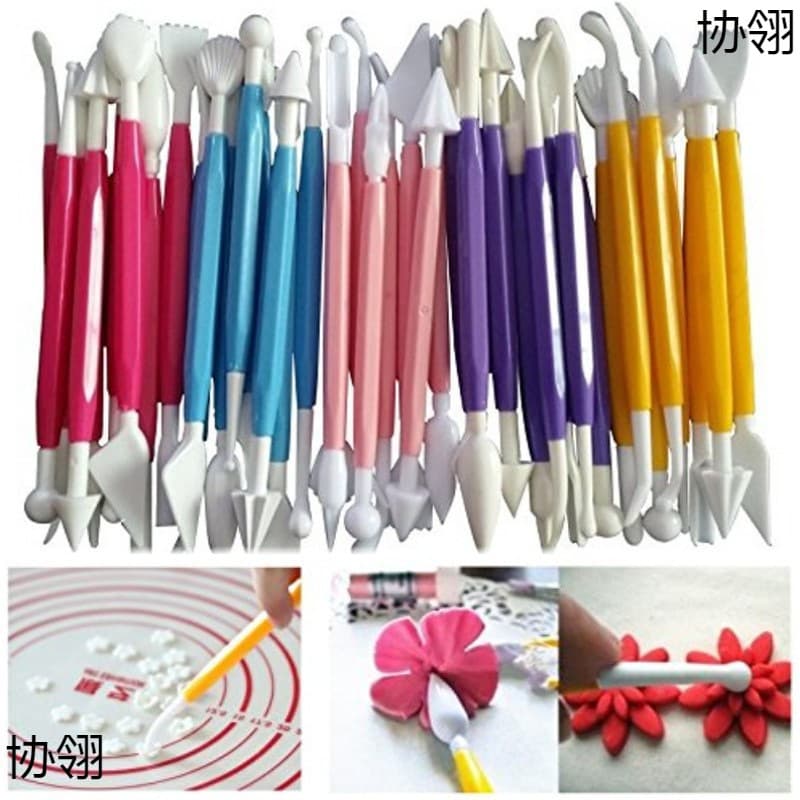 Clay soft clay children's diy embossing tools baking carving set ceramic carving knife 8-piece set plastic clay knife