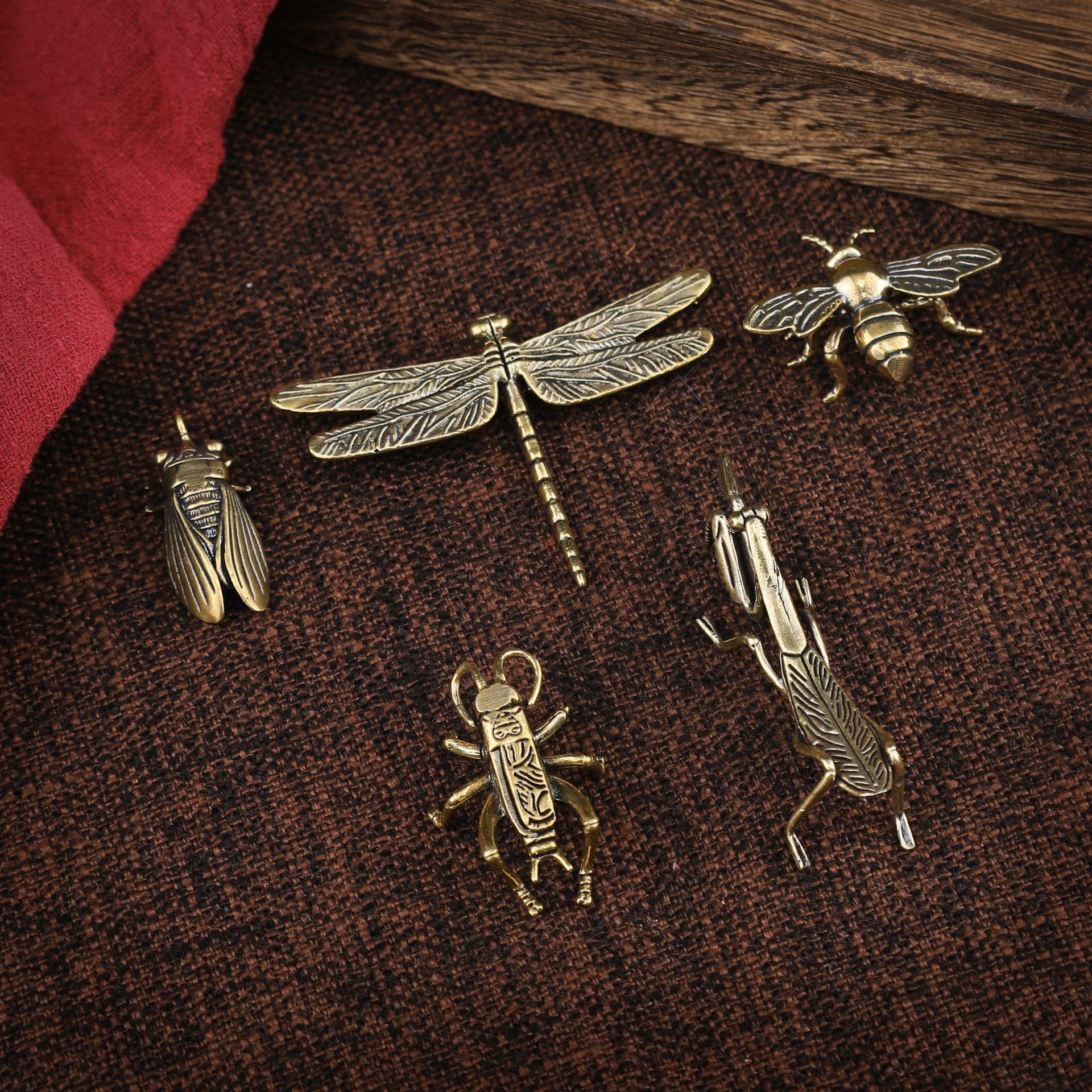 Brass Dragonfly Ornament, Creative Home Decor, Detachable Small Copper Ware, Metal Craft for Markets