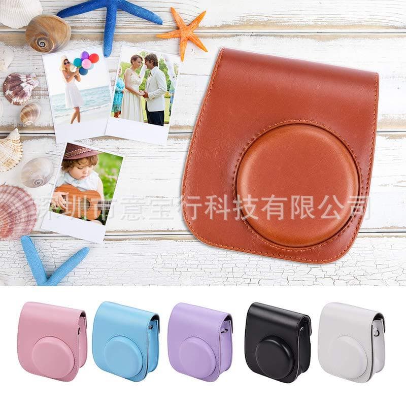 Compatible with Instax Mini 12/11/8/9 Morandi Color Camera Bag Protective Case Storage Pouch Strap