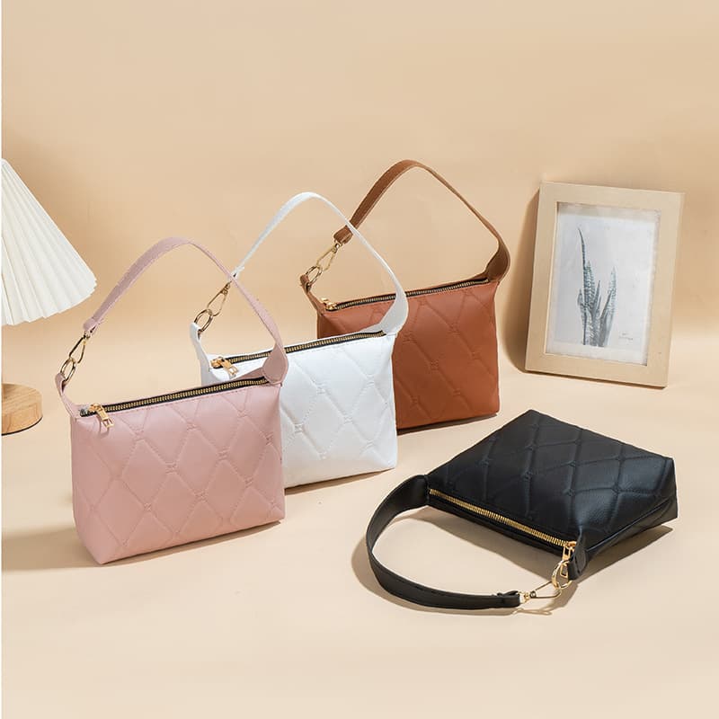 Handbag new style soft and versatile texture handbag rhombus rust-proof simple high flower fashion casual