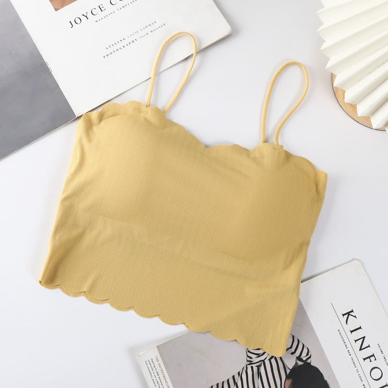 Custom Mid-Long Ice Silk Beauty Back Camisole Bra for Women, Sexy Outerwear Inner Layering Tube Top Vest