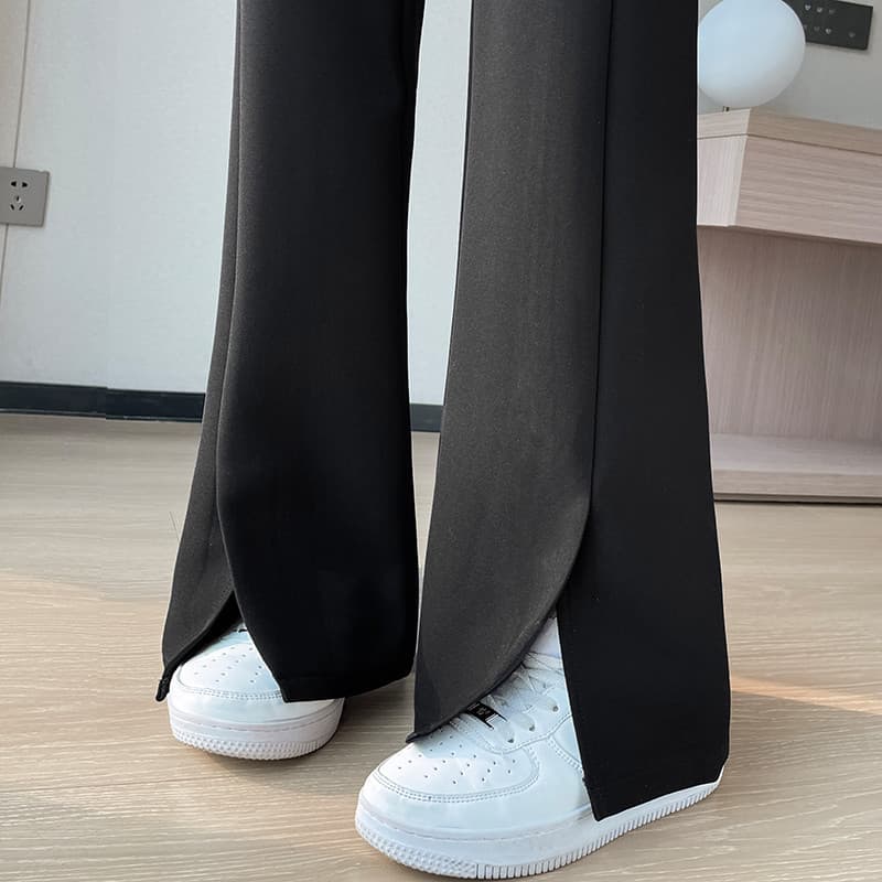 In Stock 2026 Spring/Summer New Split Wide-Leg Trousers High-Waist Micro-Flare Casual Pants Floor-Length Pants for Women