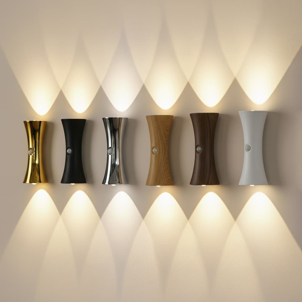 Cross-border Exclusive Hourglass Wall Night Light with Human Sensor, Wireless Magnetic Base and Dimmable Feature