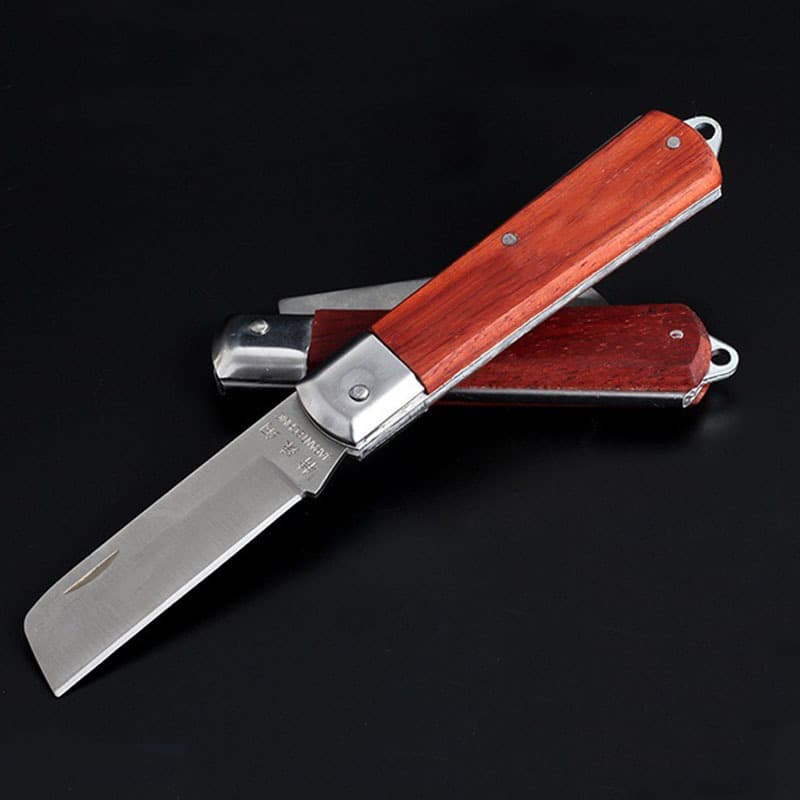Wooden-handled electrician's knife, cable knife, multi-purpose repair knife, special steel sharp and durable, peeling and cutting knife, skinning knife.