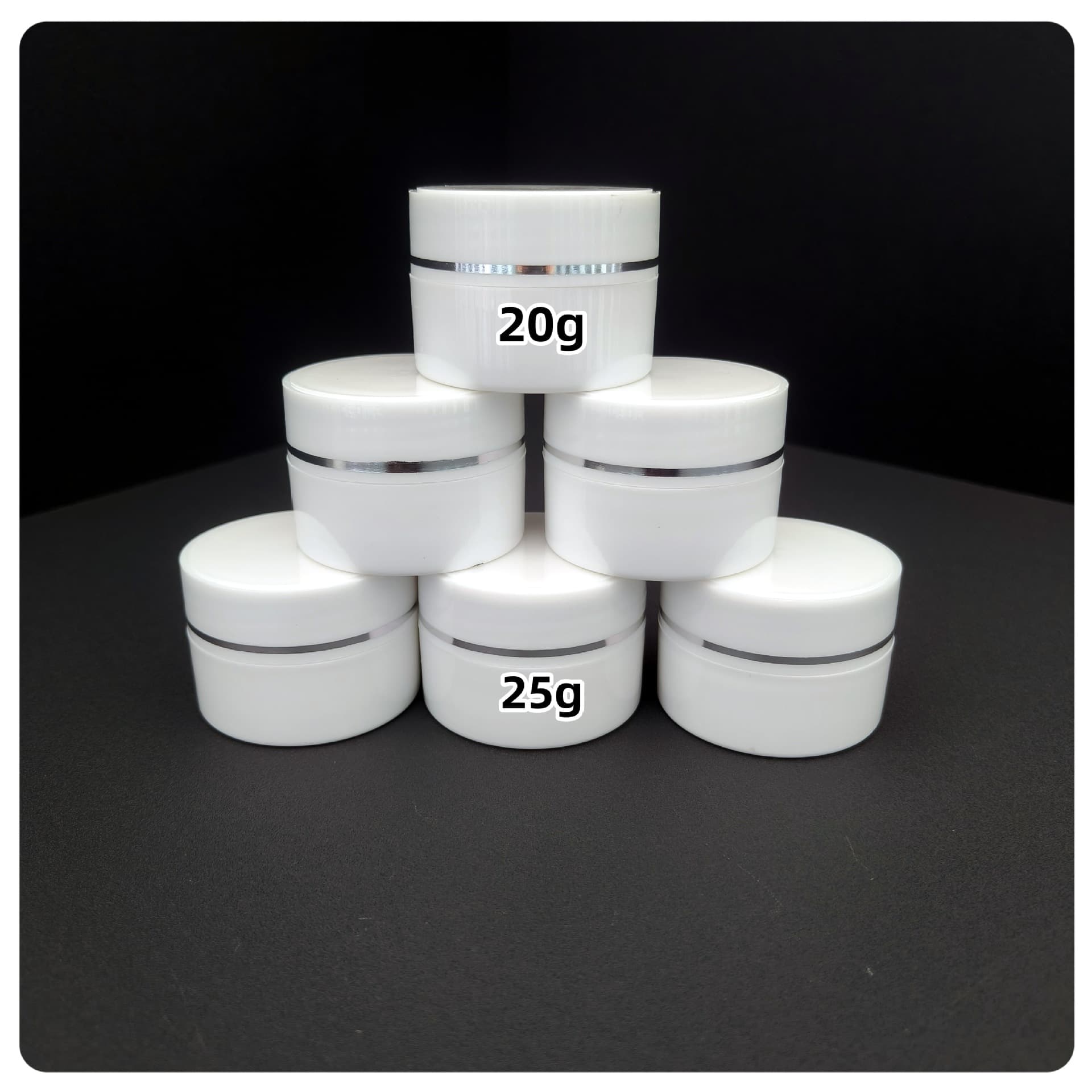 Factory Direct Double-Layer Cream Jar, Silver/Gold Rim Face Cream Portion Container, Cosmetic Dual Eye Cream Box 25g Soft