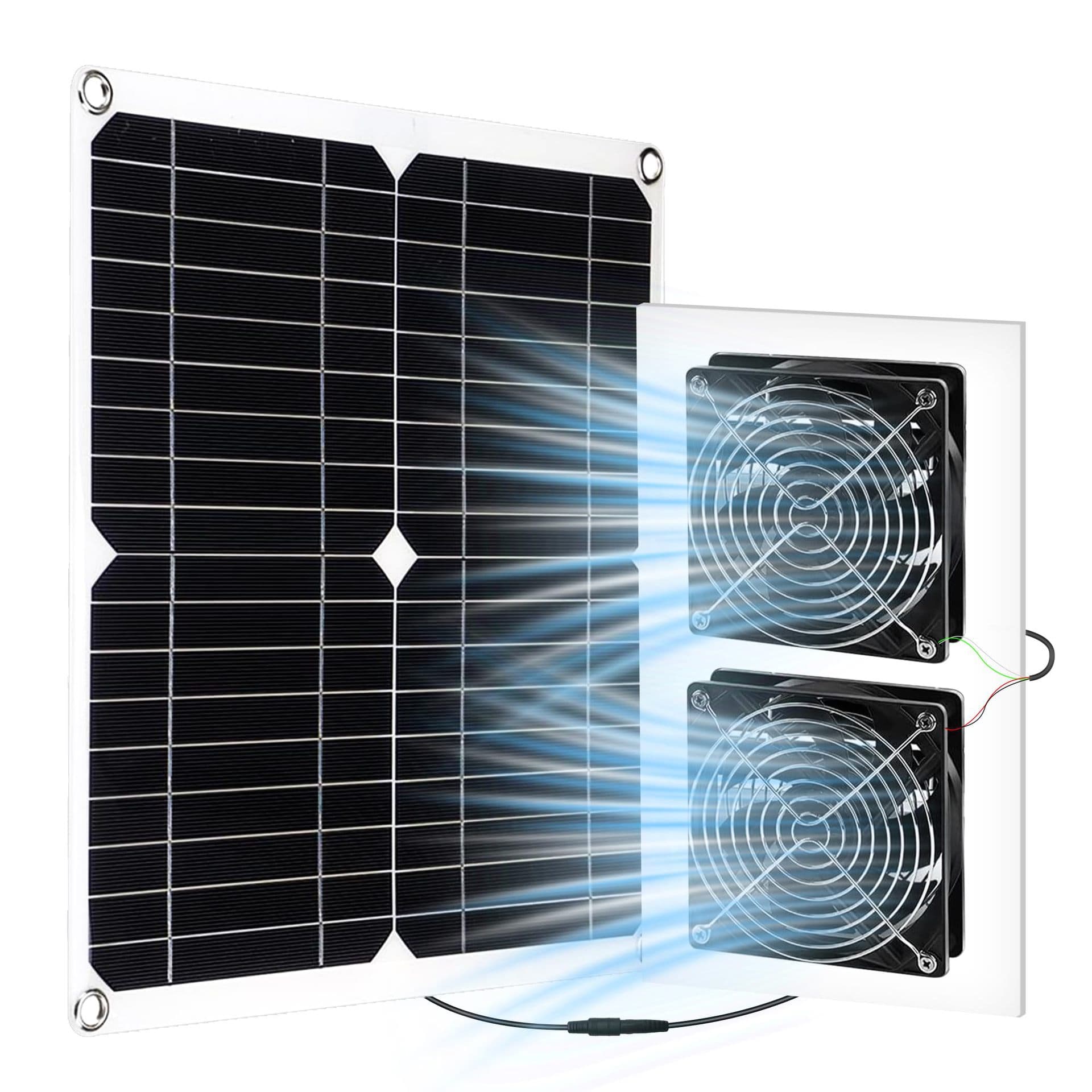 Cross-border exclusive monocrystalline 25W 12V exhaust fan Amazon solar fan kit 20W 18V Solar
