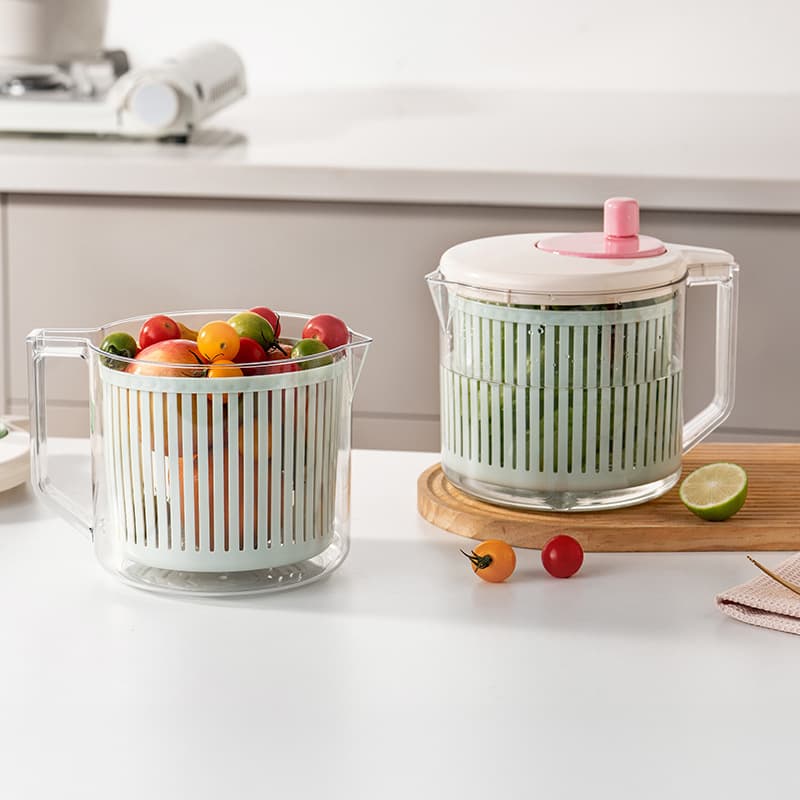 Vegetable Spinner, Kitchen Salad Dryer, Manual Fruit and Vegetable Spin Dryer, Colander Basket