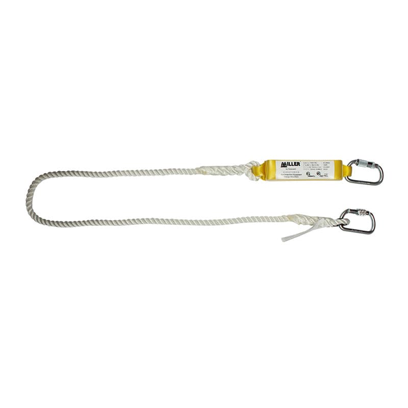 Honeywell DL-60 12mm Single-Fork Buffer Rope with 2 Safety Hooks, 2 meters
