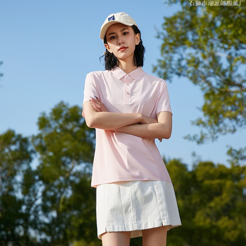 Factory Direct Notched Collar Ice Silk Seamless T-Shirt Women Summer Short Sleeve Polo Shirt Half Sleeve Top Casual Sports Shirt Women