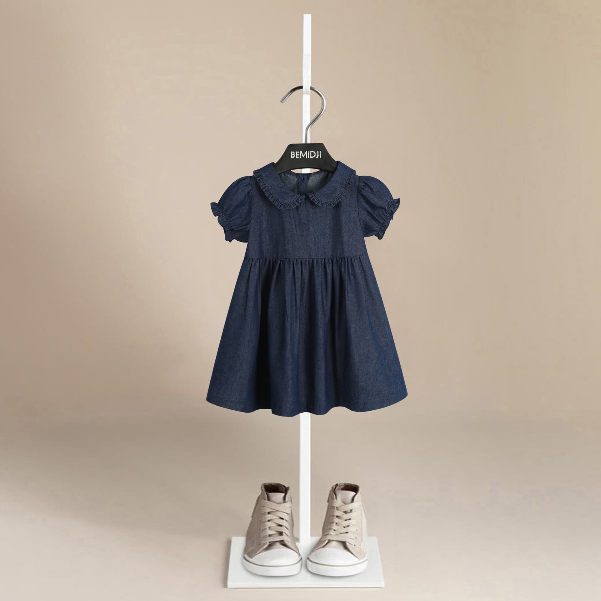 Summer sweet and cute baby girl princess dress soft denim skirt for children and middle-aged children energetic and playful children's dress
