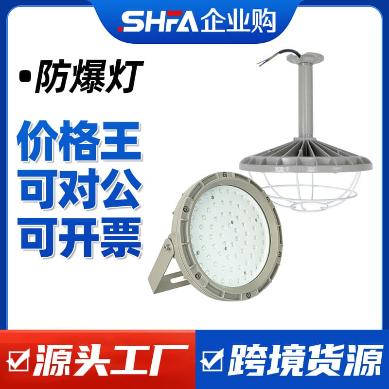 Shenfang LED Explosion-Proof Round Light for Workshop Warehouse Plant Lighting, Three-Proof Waterproof Dustproof Corrosion-Resistant Industrial and Mining Floodlight