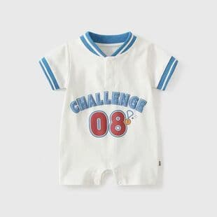 Newborn Baby Boy Summer Basketball Romper, Thin Short Sleeve Bodysuit, 100 Days Birthday Outfit