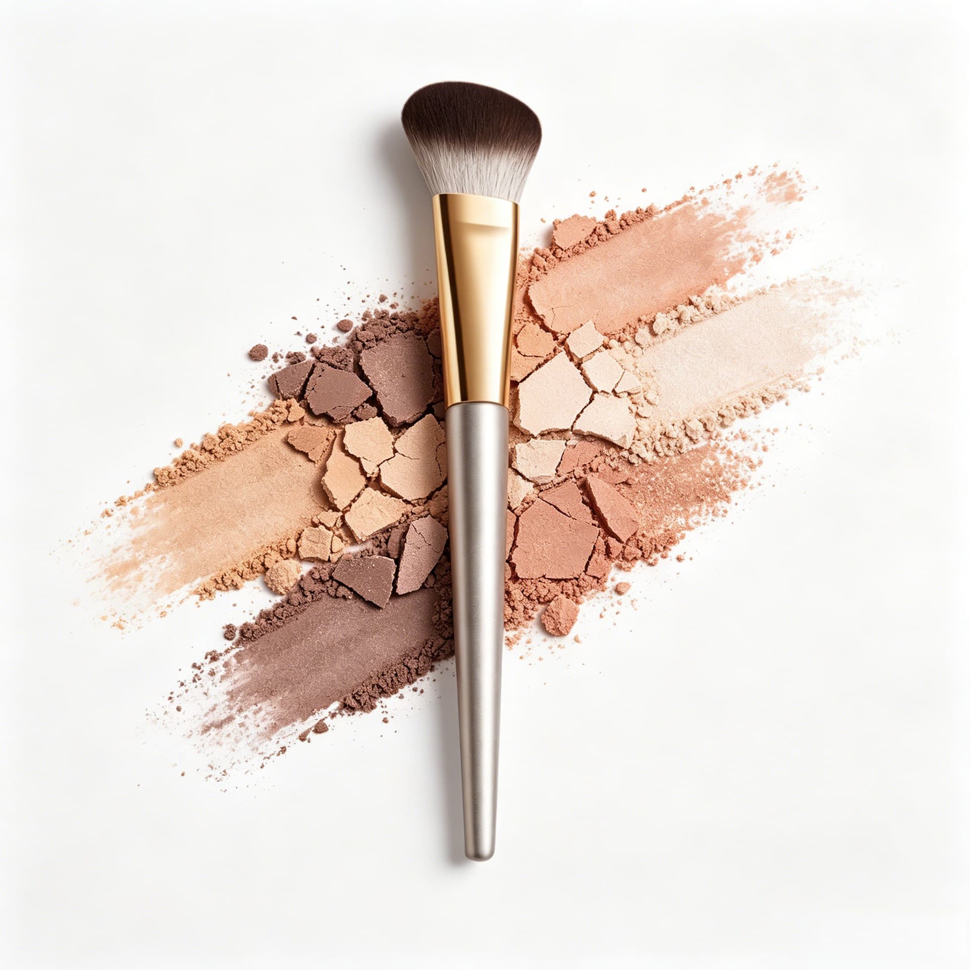 Cross-border wavy contour brush, side face brush, facial contour brush, soft-bristled blush brush, makeup brush, beauty tool