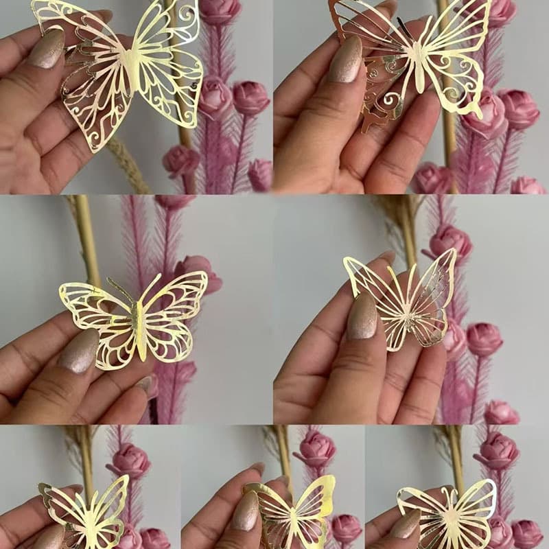 Cross-border ins style happy birthday butterfly acrylic birthday cake topper, bulk discount available