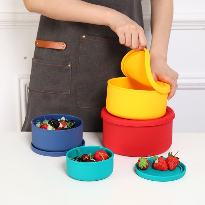 Liquid silicone lunch box microwave heating special bowl household lunch box lunch box food preservation box sealed silicone