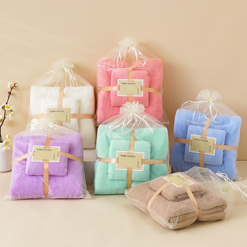 Coral fleece mother-child towel set, more absorbent than pure cotton, two-piece soft and skin-friendly bath towel set