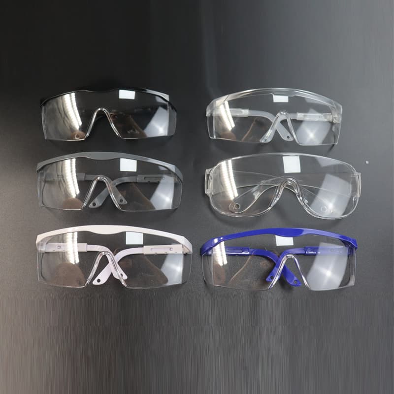 Factory Supply Adjustable Transparent PC Safety Goggles for Wind, Dust, Fog, and Impact Protection on Construction Sites