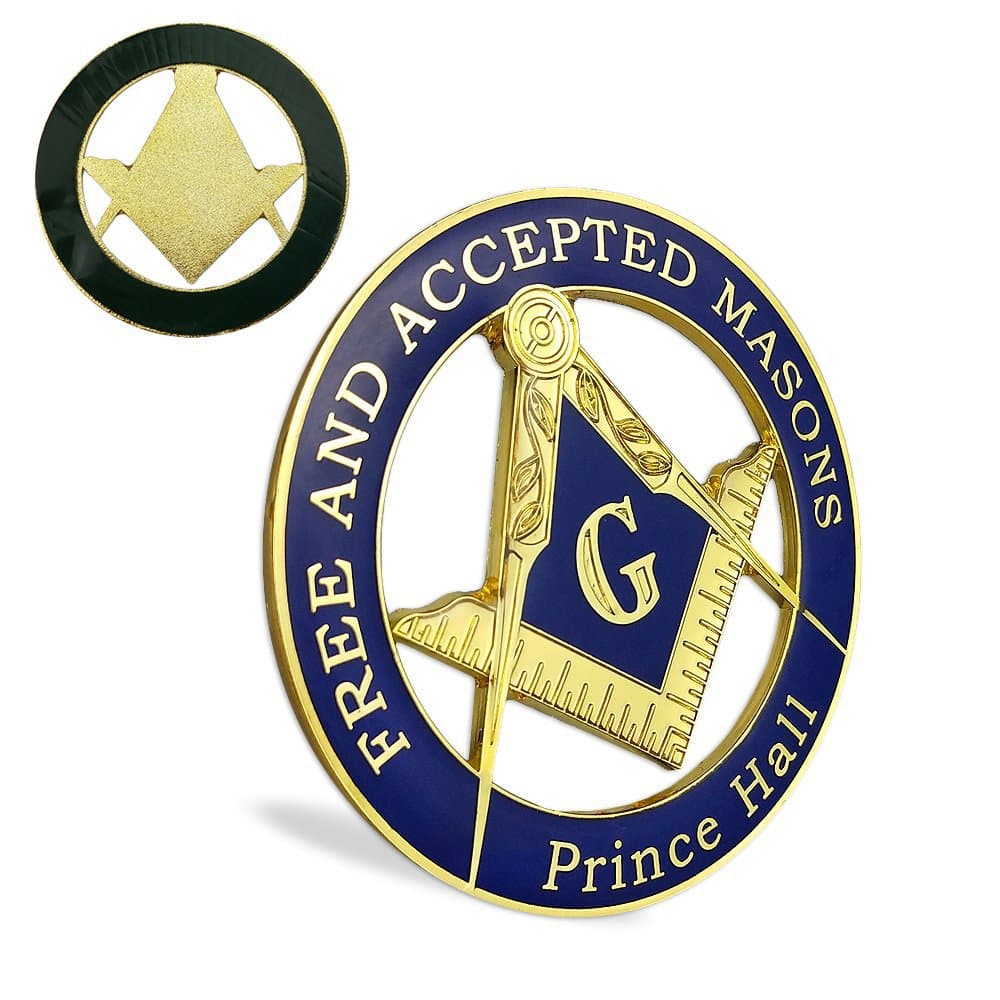 Metal Car Emblem Freemasonry European and American Car Plate Decorative Souvenir with Adhesive Backing Alloy Badge