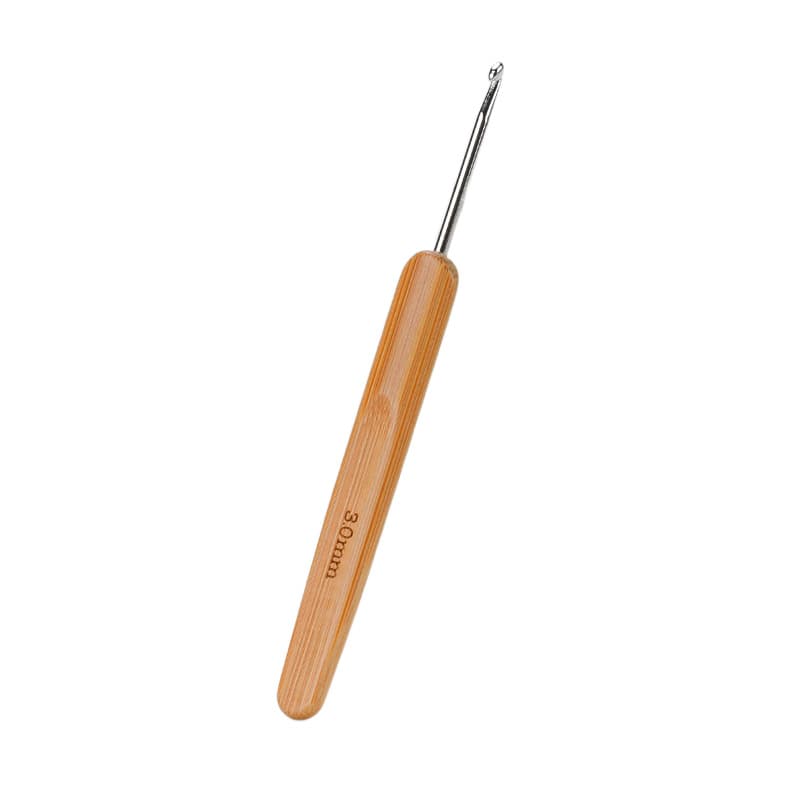 Bamboo Handle Carbonized Crochet Hook with Storage Case, DIY Tool for Hand Knitting Yarn Thick Needle