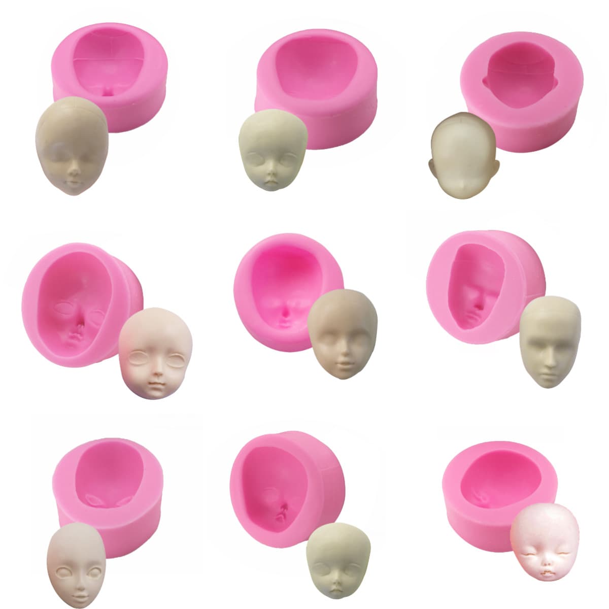 0659 Face Silicone Mold DIY Chocolate Cake Mold Squeeze Mold Factory Wholesale Head Mold