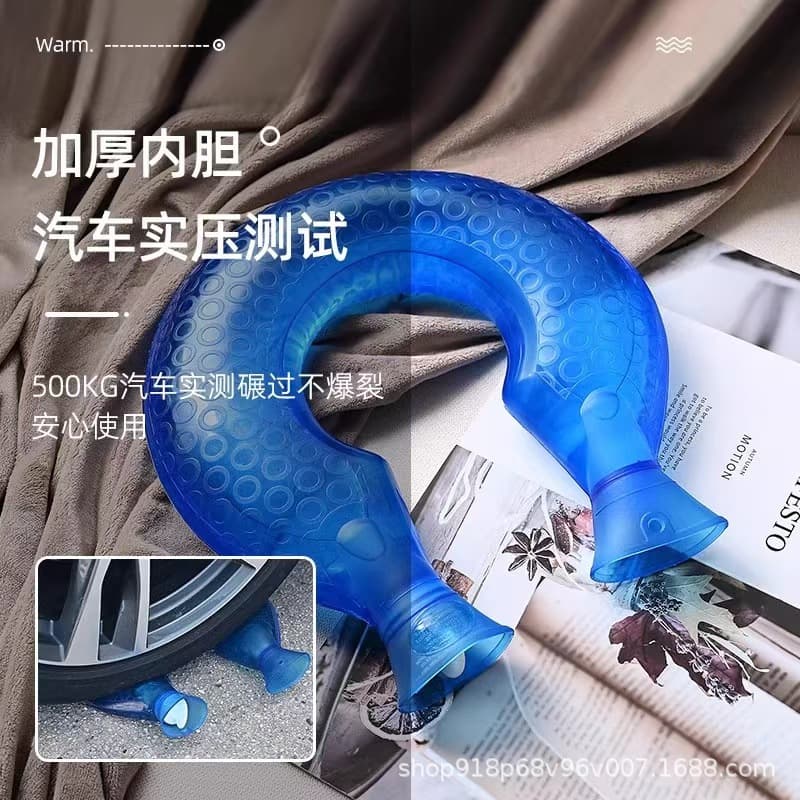 Hot Water Bag U-shaped Cervical Heat Therapy Fillable Pour Shoulder Neck Head Warm Pat Explosion-proof Thickened Neck Wrap Pillow