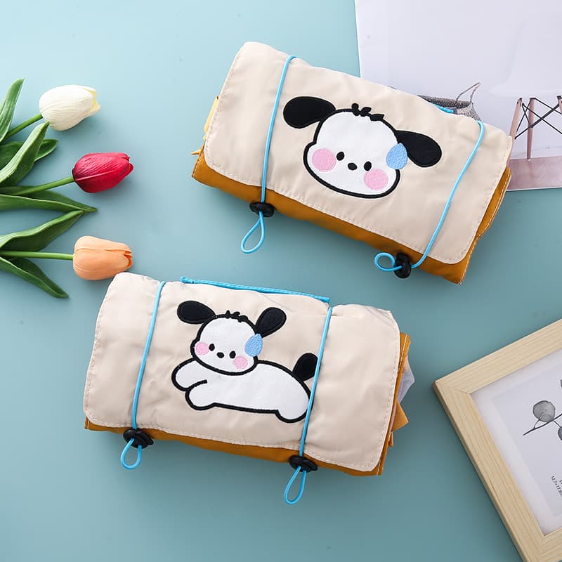 Cute Foldable Cosmetic Bag for Women, Large Capacity Portable Travel Skin Care Product Toiletry Bag, Partitioned Removable Storage Bag
