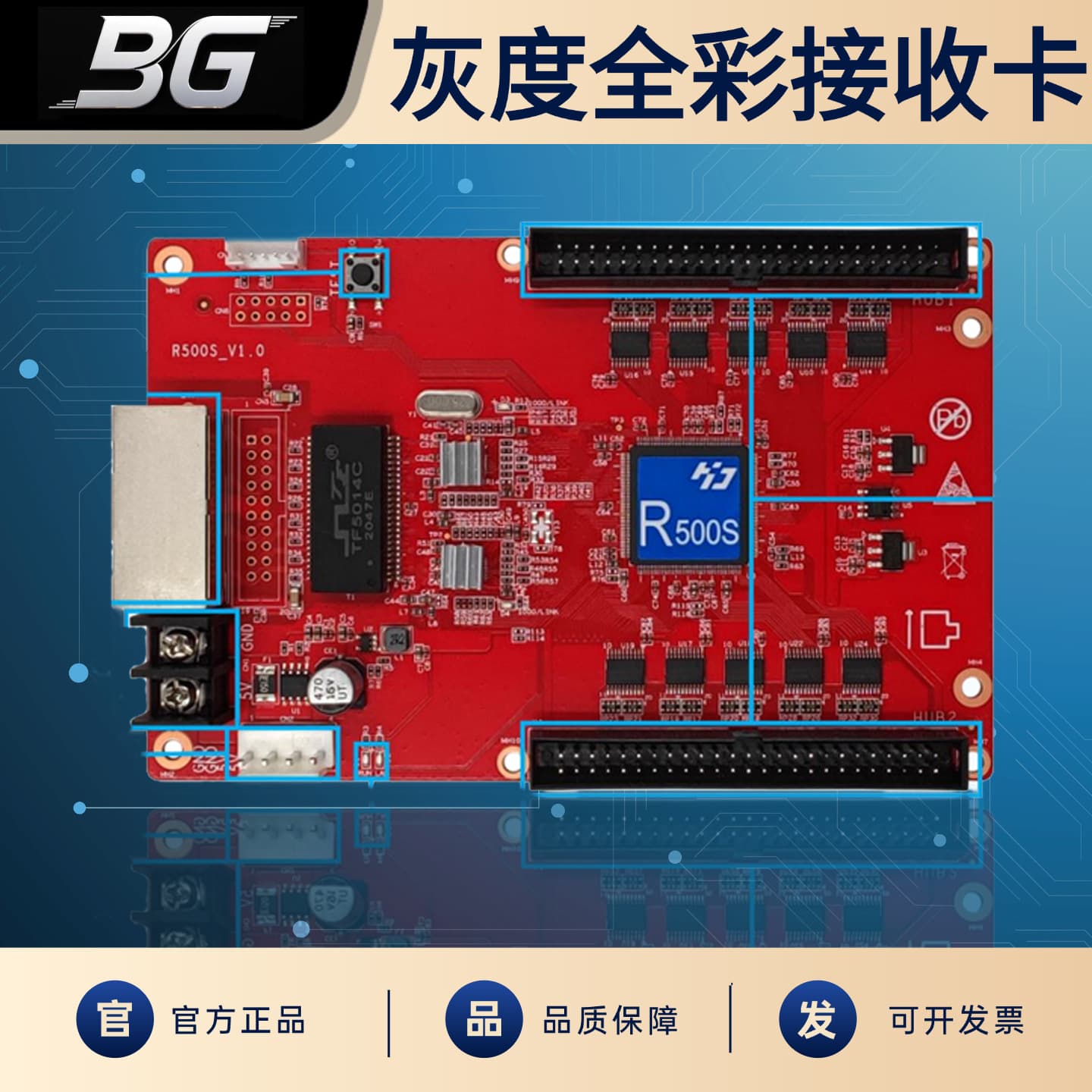 Gray Technology HD-R500S full-color receiver card for LED display control, complete series asynchronous full-color screen