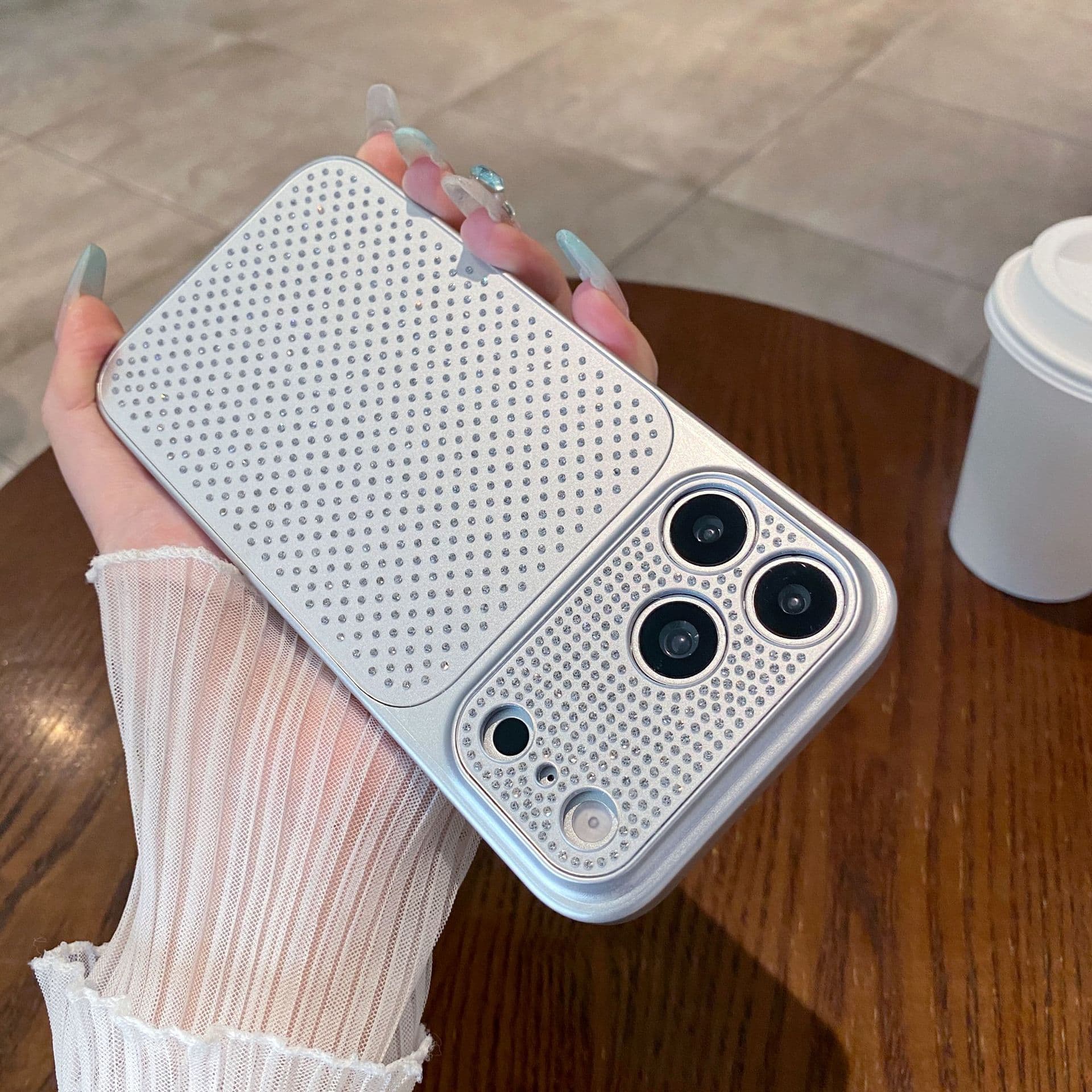 Suitable for Apple 17 promax full diamond large window mobile phone case iPhone 16 seconds to all-inclusive 15 rhinestone protective cover