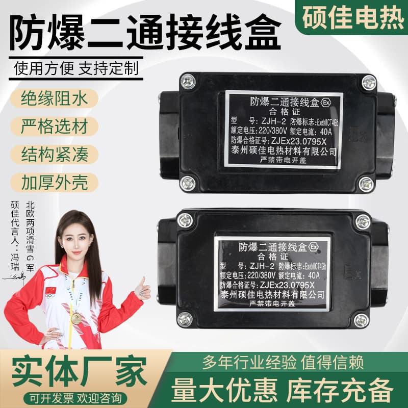 Two-Way Junction Box Explosion-Proof Straight Junction Box Electric Heat Tracing ZJH2 Distribution Box Two-Way Junction Box