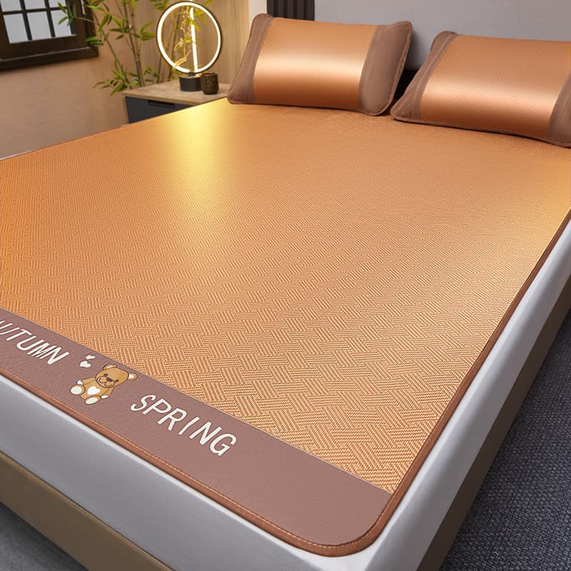 2025 New Summer Ice Silk Cooling Mat, Rattan Mat for Home, Foldable Student Dorm Single Air Conditioning Mat