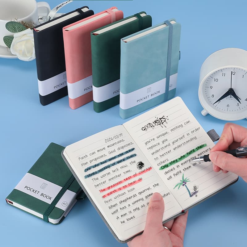 Cross-border A6 Ledger Notebook with Strap, Business College Student Notepad A5 Notebook, Custom Printing Available, Wholesale in Stock