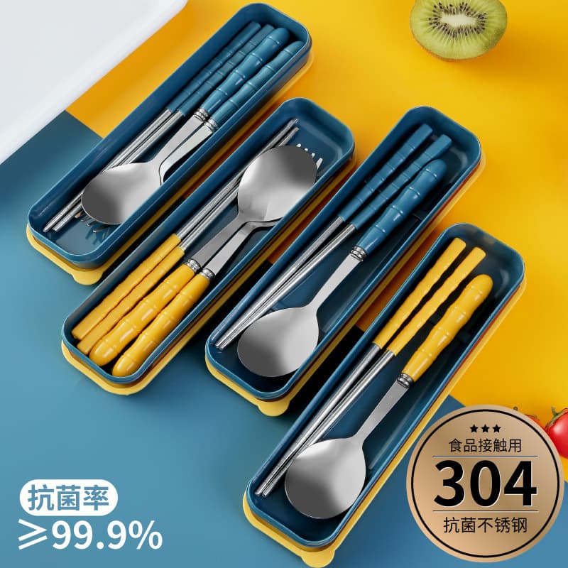 Stainless Steel Household Chopsticks and Spoon Set, Stylish Bowls, Chopsticks, Spoons, Portable, High-End Exquisite Tableware