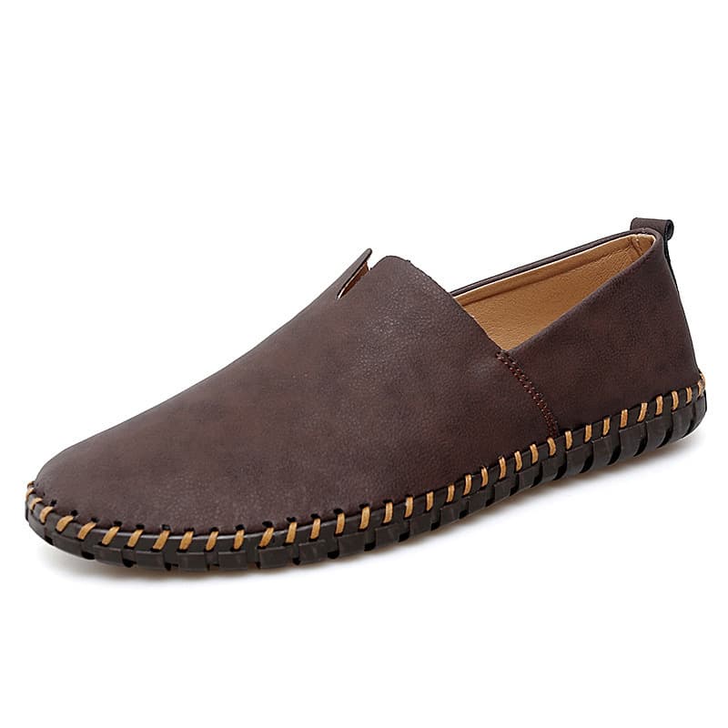 Men's Breathable Leather Casual Shoes 2023 New Spring Autumn Flat Heel Pure Leather Loafers Cross-border