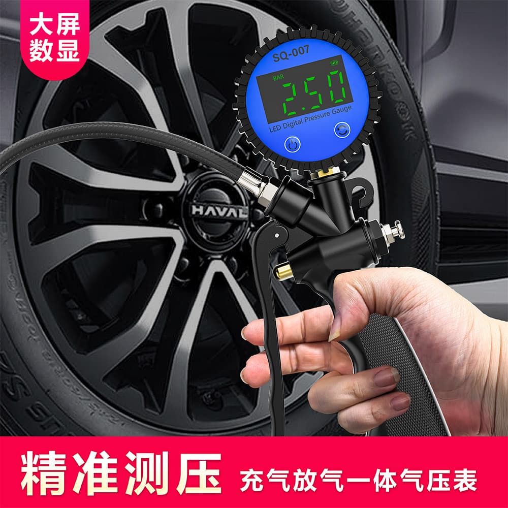 Car Tire Inflator Pressure Gauge Digital Tire Pressure Gauge Air Chuck Electronic Tire Inflator Gauge