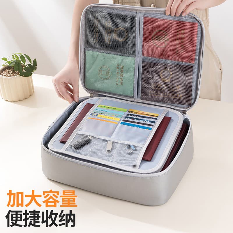 Family Document Organizer Bag Multi-functional Card Holder Large Capacity File Storage Box Household Register Organizer Pouch File Bag