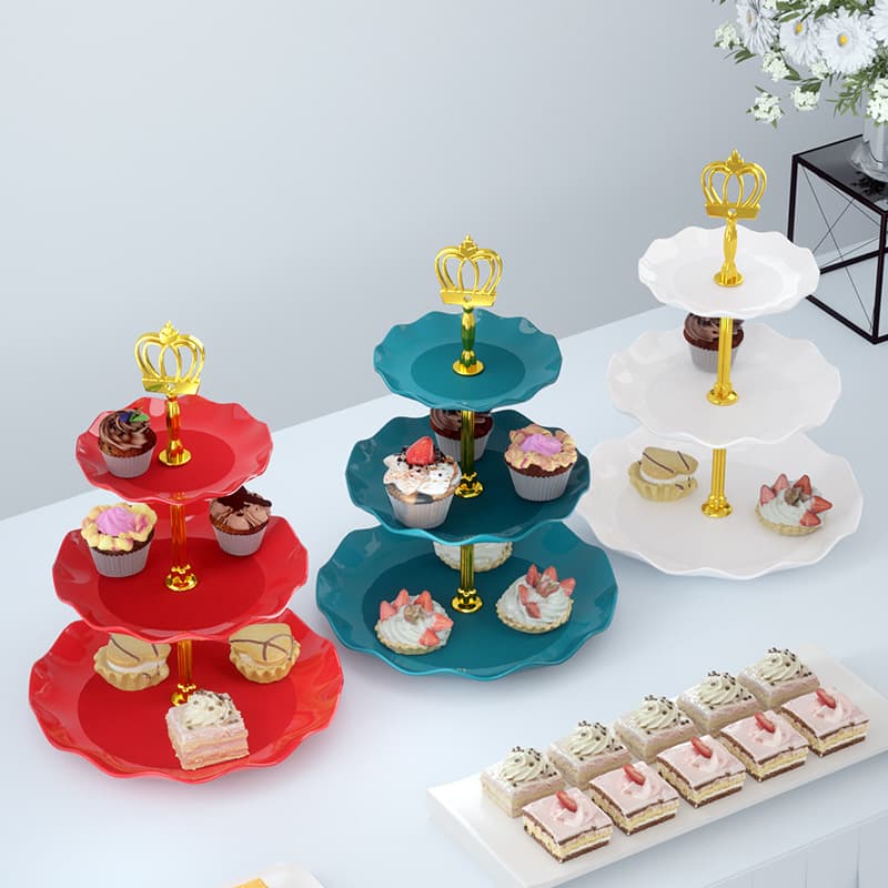 European-Style Three-Tier Cake Stand Dessert Display Rack Wedding Party Candy Tray Dried Fruit Tray