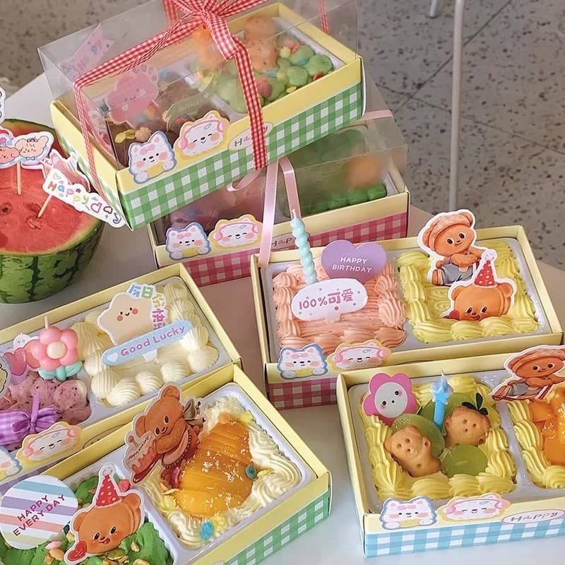 Children's Day Double Cake Box 61 Children's Day Dessert Box 2 Palace Cake Packing Box Picnic Cake Box