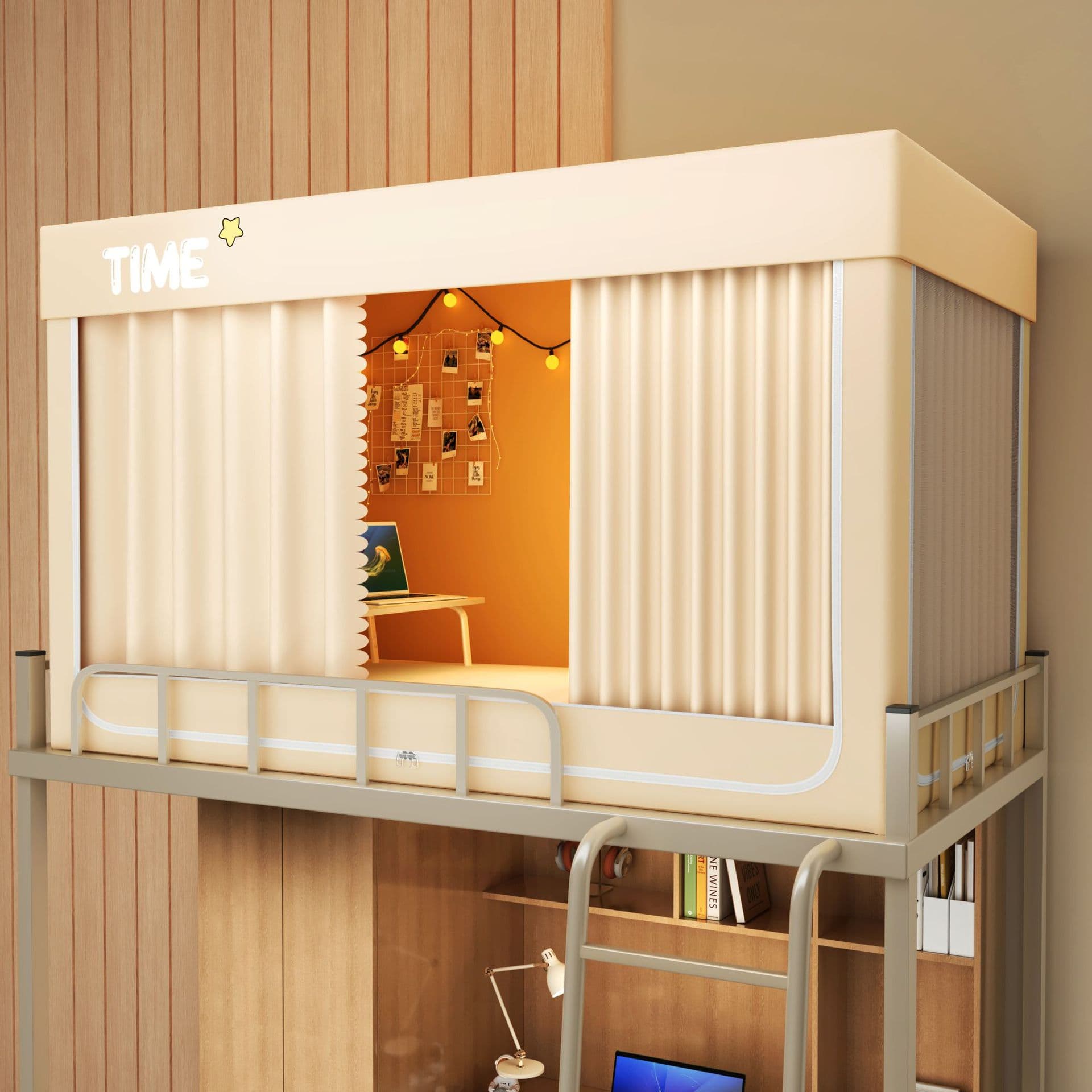 New fully enclosed blackout mosquito net integrated student dorm bunk bed canopy, single anti-dust anti-mosquito bed curtain wholesale
