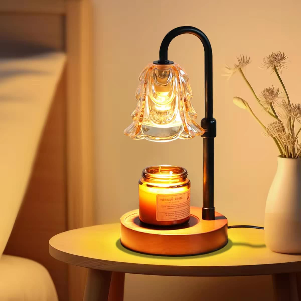 Cross-border hot selling retro wax melting lamp bedroom sleep lamp simple light luxury high-end aromatherapy candle melting lamp wax melter lamp