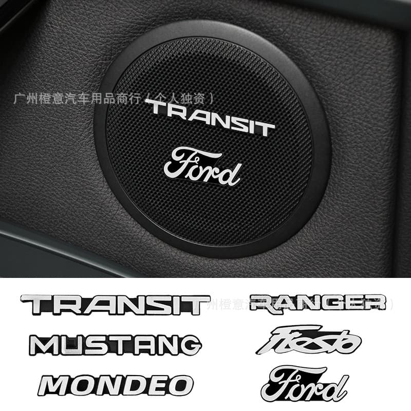 Suitable for Ford Mustang metal sticker car horn audio speaker decoration car label interior modification cross-border
