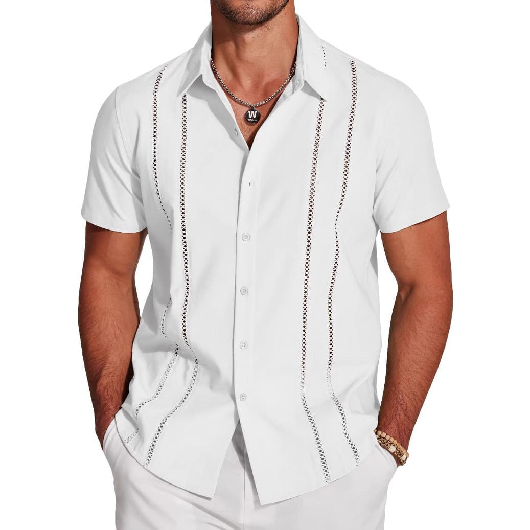Amazon EU/US Summer New Style Short Sleeve Shirt for Men Casual Simple Fashion Top Shirt Trendy Digital Print