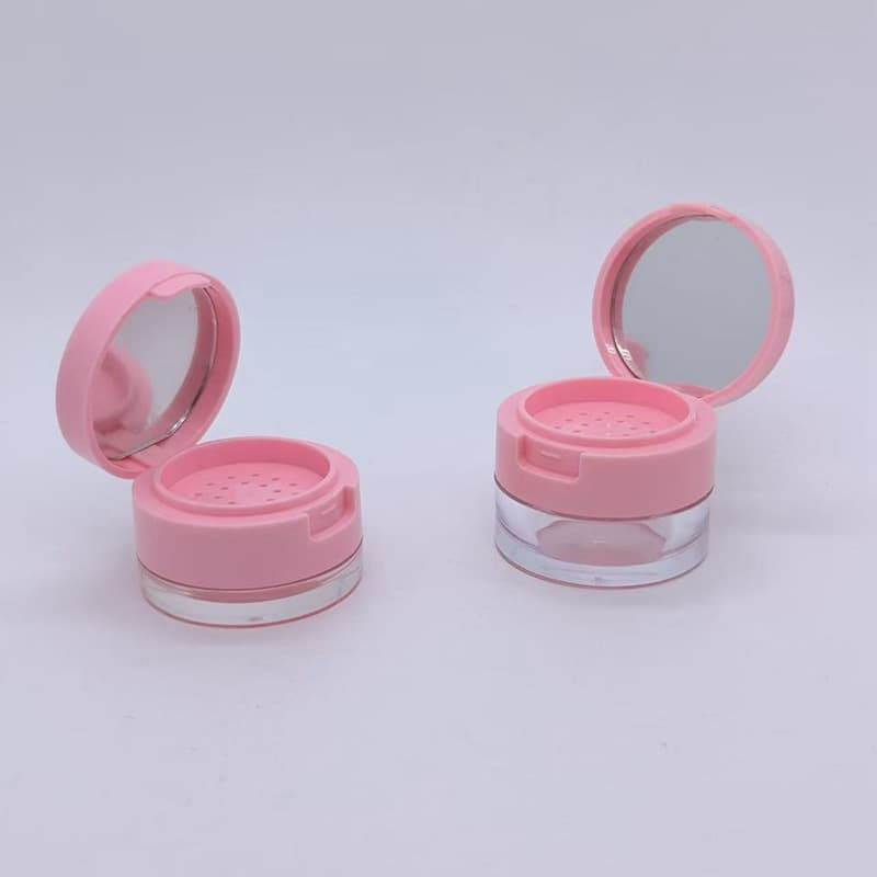Spot cosmetics round convenient flip-top mini loose powder box 3g5g honey powder blush loose powder sample box