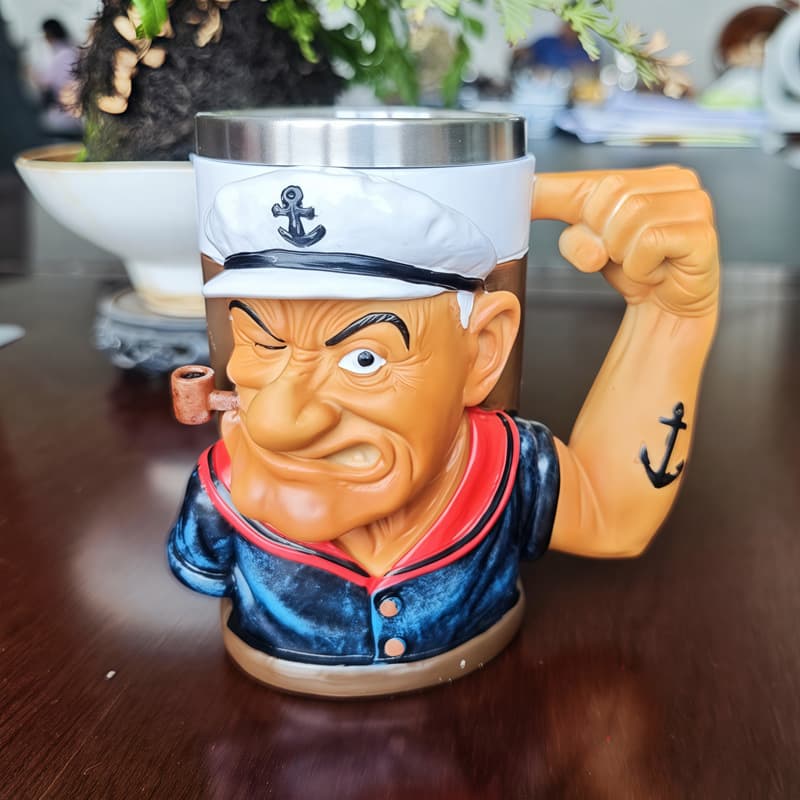 Cross-border 3D Popeye Power Mug Resin Coffee Creative Gift
