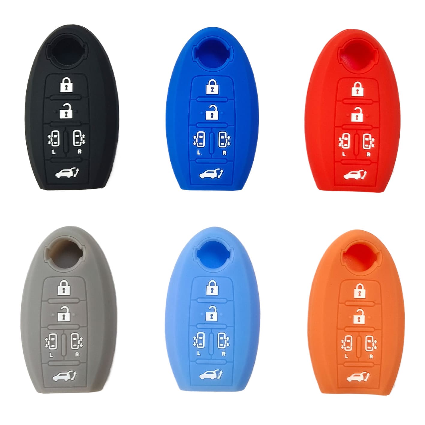 Silicone Key Cover Specifically for Nissan Qashqai 5-Button Key, Quest, Qashqai 2015, Nissan X-Trail Cutout Key Bag