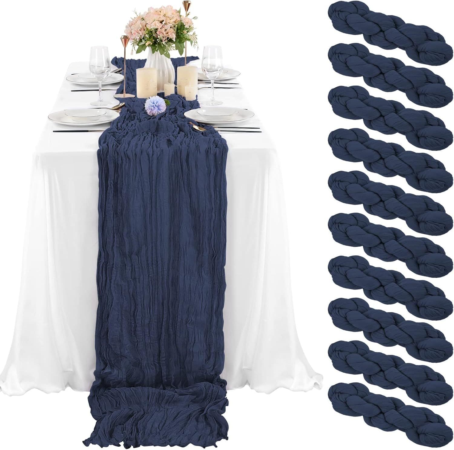 Amazon wrinkled cloth table runner foreign trade boho style twist tablecloth wedding party Bali gauze table runner wholesale