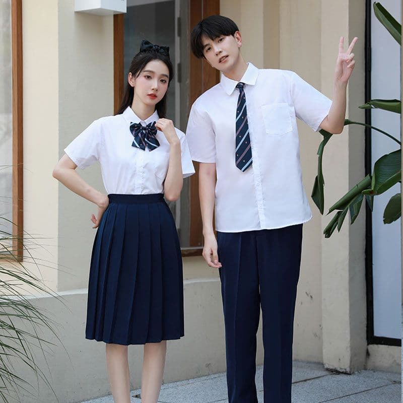 High School Class Uniform Spring/Summer/Fall Set, College Style School Uniform for Middle and High School Students, Graduation Class Wear