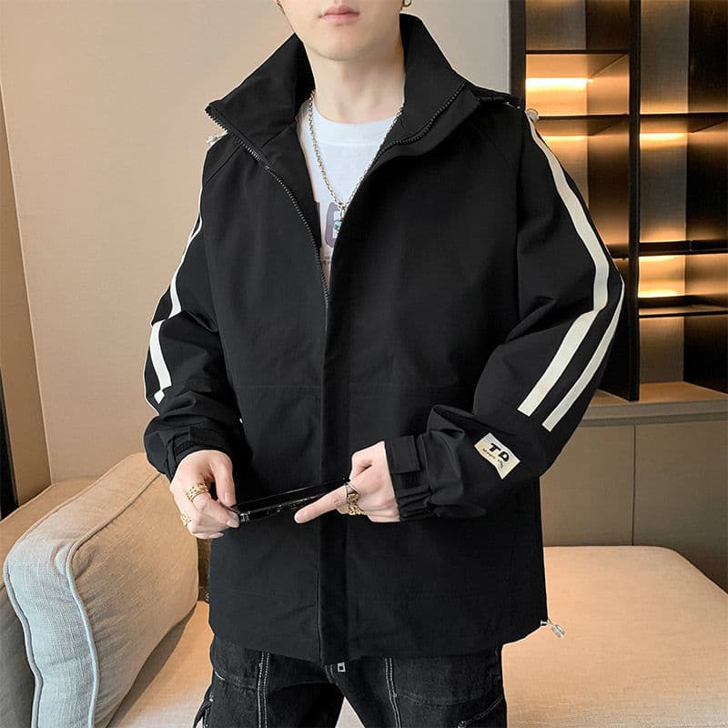 Hooded Large Size Jacket, Spring/Autumn/Winter New Loose Trendy Teen Stylish Windbreaker Casual Workwear