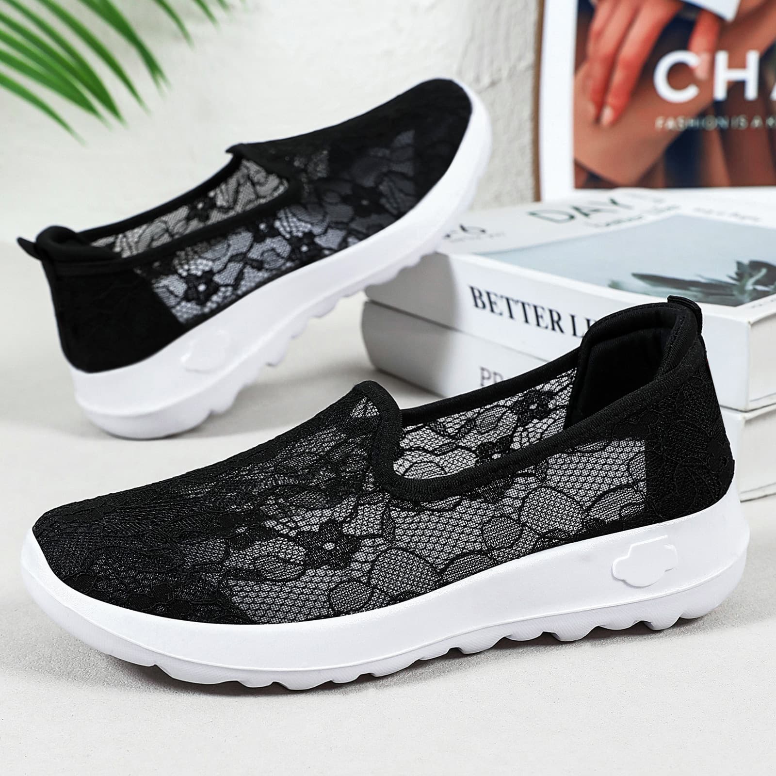 Women's Casual Mesh Walking Shoes, Summer New Style, Breathable and Comfortable Flat Sole, Mother's Shoes