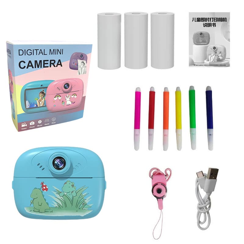 Cross-border Multifunctional Kids Camera Instant Print Camera Selfie Printable Mini Portable Camera