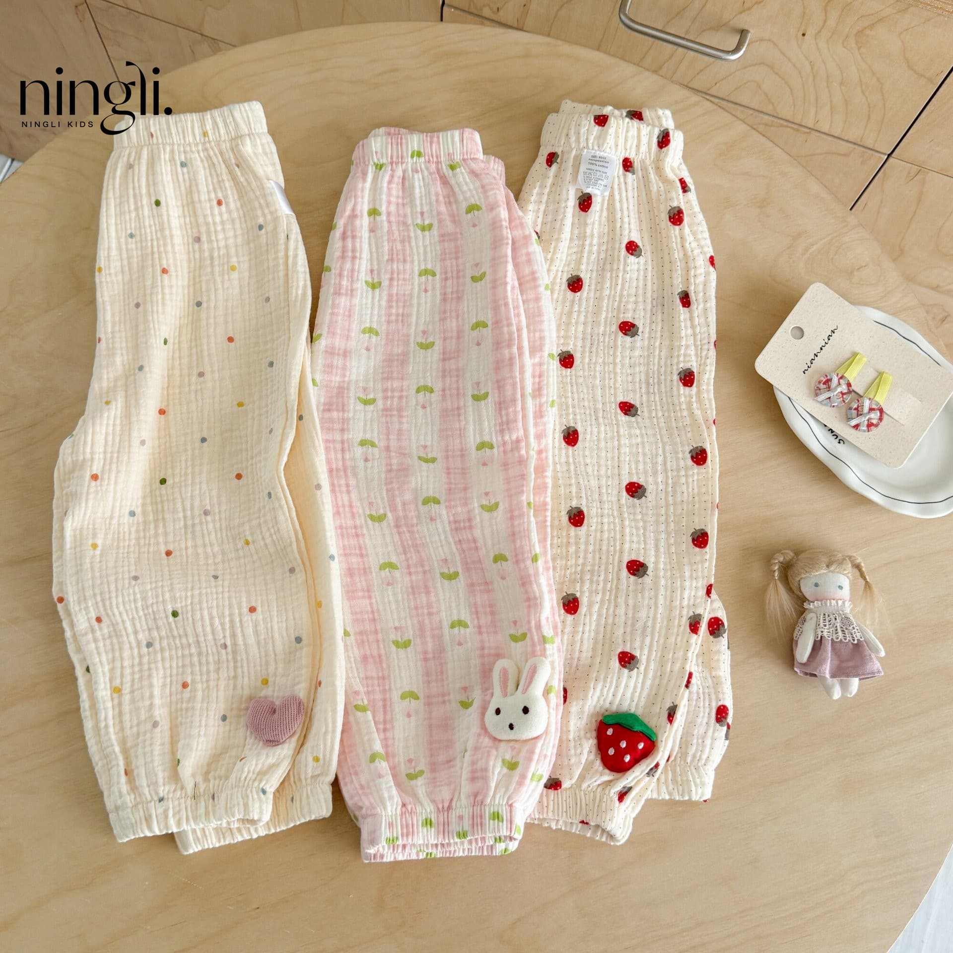 Ningli Girls Mosquito-Repellent Pants Summer New Style Baby Casual Pants Outdoor Long Pants Children Thin Drawstring Pants Summer